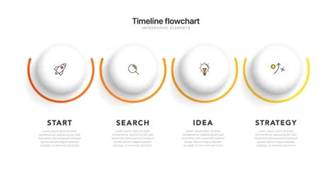 Fotobehang Timeline infographic design with 6 options or steps. Infographics for business concept. Can be used for presentations workflow layout, banner, process © Carkhe