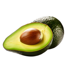 Closeup photography of  avocado isolated on white background, avocado sliced 