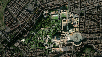 Vatican highlighted. Low-res satellite map
