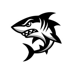 Angry shark mascot logo Illustration design