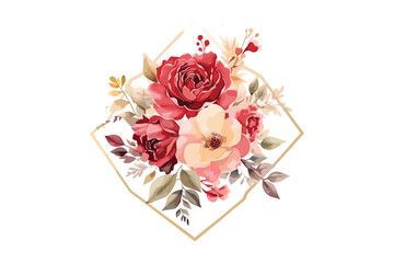 Watercolor floral gold and yellow color luxury Flower design