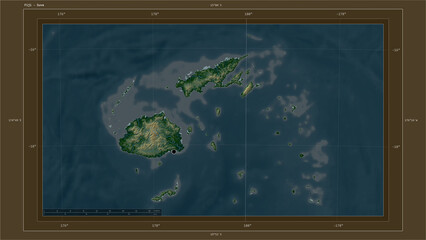 Fiji highlighted - composition. Physical Map