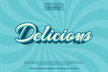 Editable text effect Delicious 3d cartoon template style modern premium vector