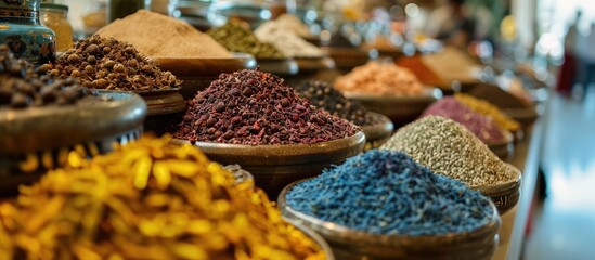 Spices and flavors available at the Indoor Souk in World Trade Center Mall, Abu Dhabi.