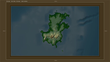 Principe - Sao Tome e Principe highlighted - composition. Physical Map