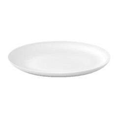 Classic white ceramic or glass plate is deep, isolated on a white background. Side view. White kitchen utensils for eating, Illustration for your projects. Realistic 3D vector illustration