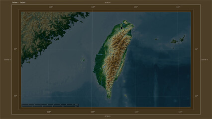 Taiwan highlighted - composition. Physical Map © zelwanka