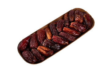 Dried dates, isolated on white background.