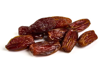 Dried dates, isolated on white background.