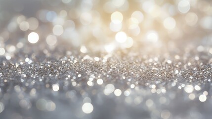 Abstract silver glitter lights background. AI generated. - Powered by Adobe