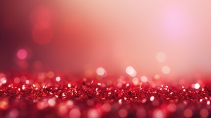 Shiny red glitter lights background. AI generated.