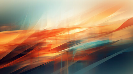 abstract orange background of digital effects, imagine waves and light bending at sunset with urban...