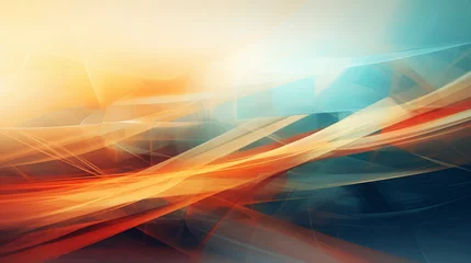 Printed roller blinds Fractal waves abstract orange background of digital effects, imagine waves and light bending at sunset with ocean vibes