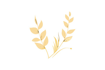 Watercolor floral gold and yellow color luxury Flower design