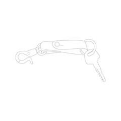 House lock key continuous one line vector art illustration and single outline simple key design
