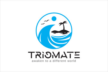 trio mate letter logo design