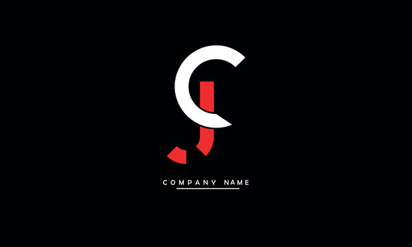 CJ, JC, C, J Abstract Letters Logo Monogram