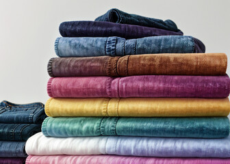 A stack of folded clothes. 