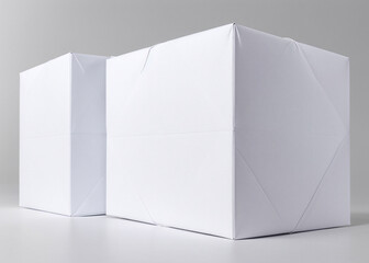 Two white boxes with bows. 