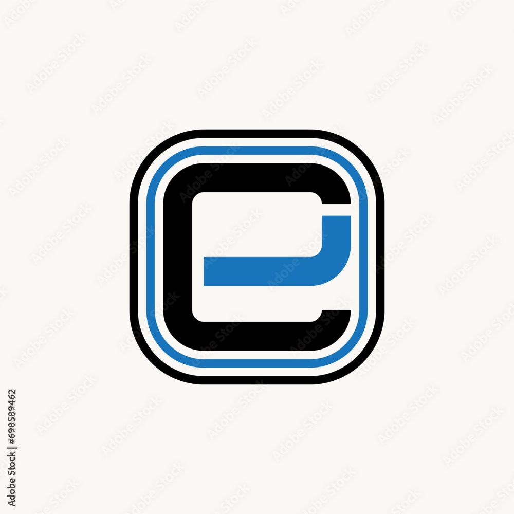 Poster logo design graphic concept creative vector premium stock unique initial letter ce or ec font square