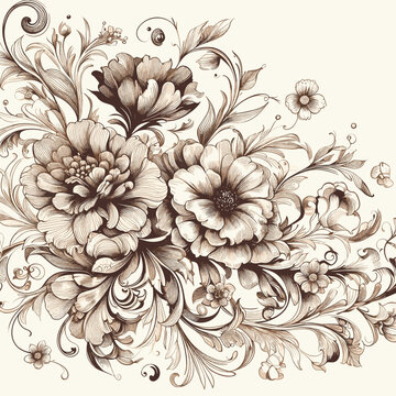 Free vector engraving hand-drawn floral background © MdAbdullah