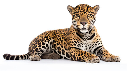 Obraz premium jaguar isolated on white background, AI Generative.