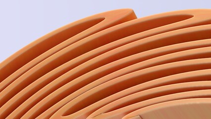 Elegant Modern 3D Rendering Abstract Background with Orange Pop Overlapping Bands Modern Art Dark Atmosphere