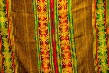 Pisac  is known for its high-quality weaving and colorful textiles, often made using traditional Inca techniques. - obrazy, fototapety, plakaty