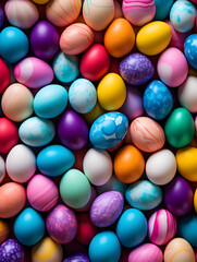 Fototapeta na wymiar Top view abstract background with colourful easter eggs