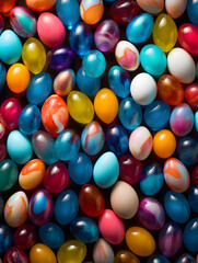 Fototapeta na wymiar Top view abstract background with colourful easter eggs