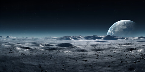 Naklejka na ściany i meble Enhanced digital image of Earth rise from the moon by NASA
