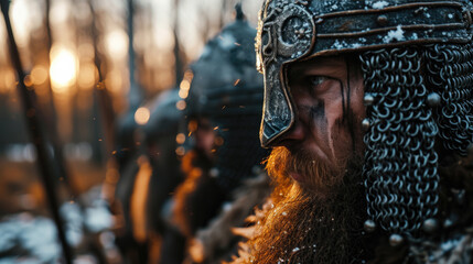 Portrait of viking warrior