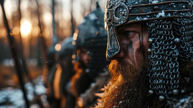 Portrait of viking warrior