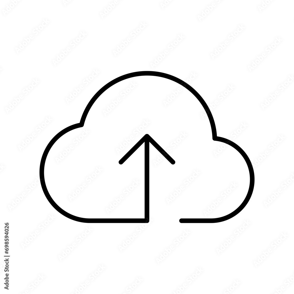 Aufkleber cloud upload icon with arrow up icon. web vector icon
