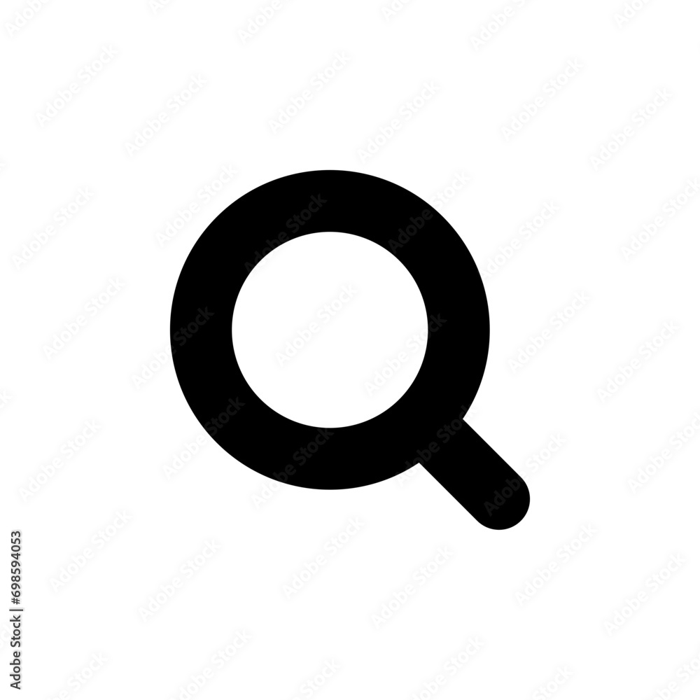 Aufkleber search icon button - magnifying glass loupe sign symbol, magnifier icon. web vector icon