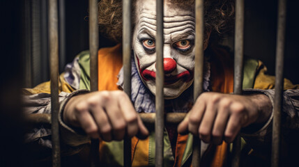 Killer clown finally arrested for his crimes - obrazy, fototapety, plakaty