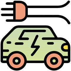 Electric car logo vektor icon illustation