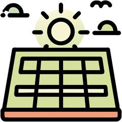 Solar roof installation vektor icon illustation