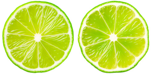 lime slices on a transparent background