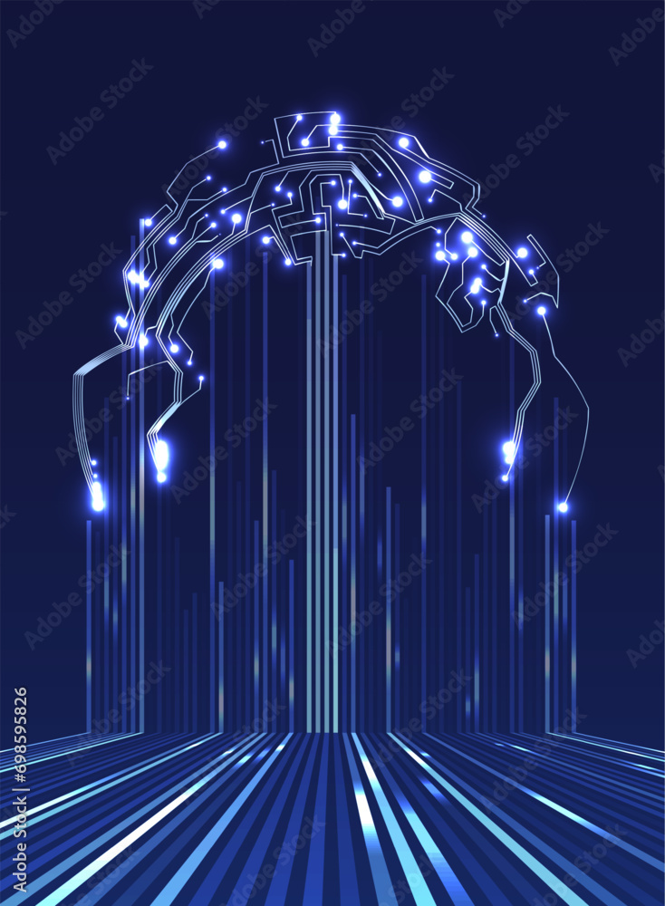 Aufkleber circuit board in the shape of a tree.
