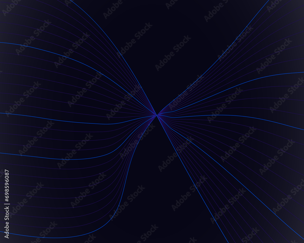 Poster dynamic wave lines background shining digital abstract with futuristic technology concept