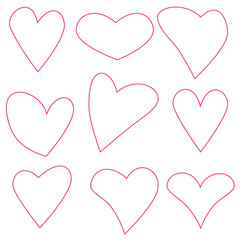 Set hearts icons. Vector illustration