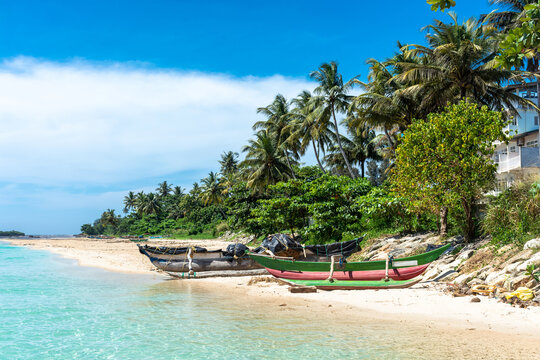 The beautiful coast of Sri Lanka in Matara.