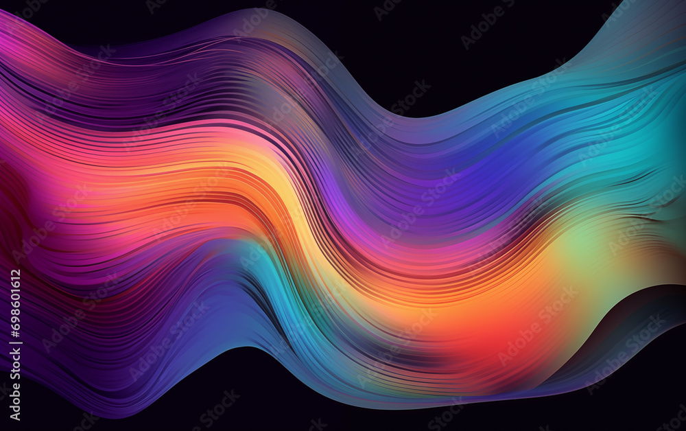 Aufkleber colorful curve abstract background,created with generative ai tecnology.