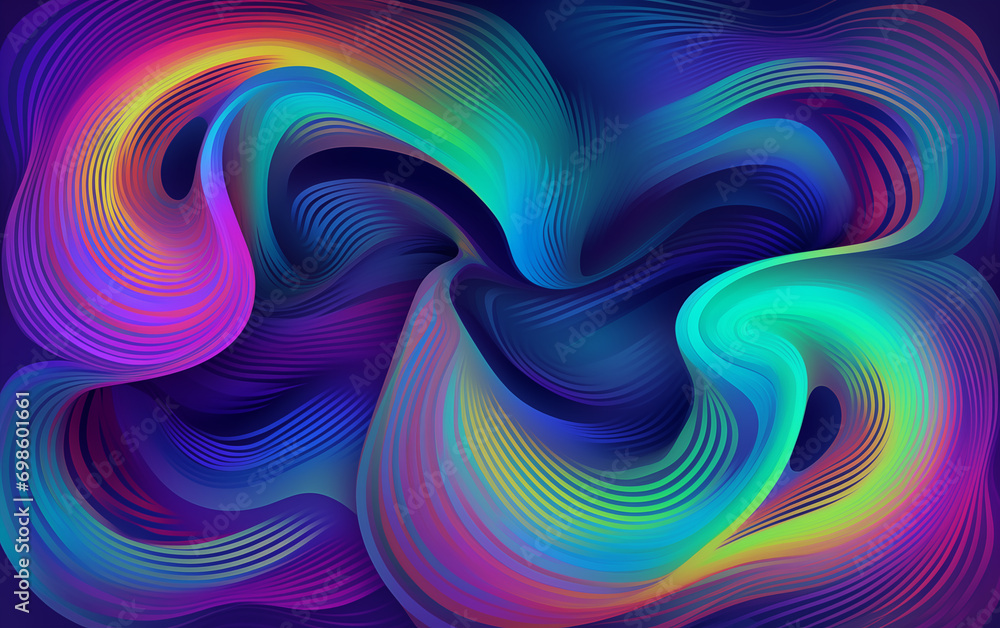 Poster colorful curve abstract background,created with generative ai tecnology.