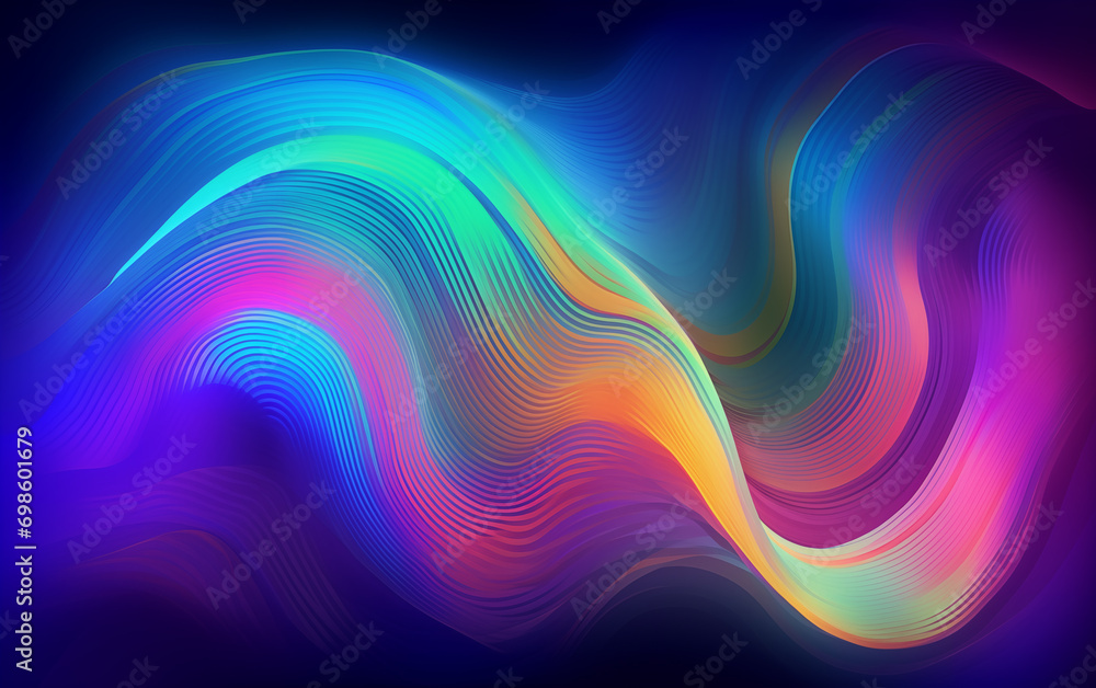 Poster colorful curve abstract background,created with generative ai tecnology.