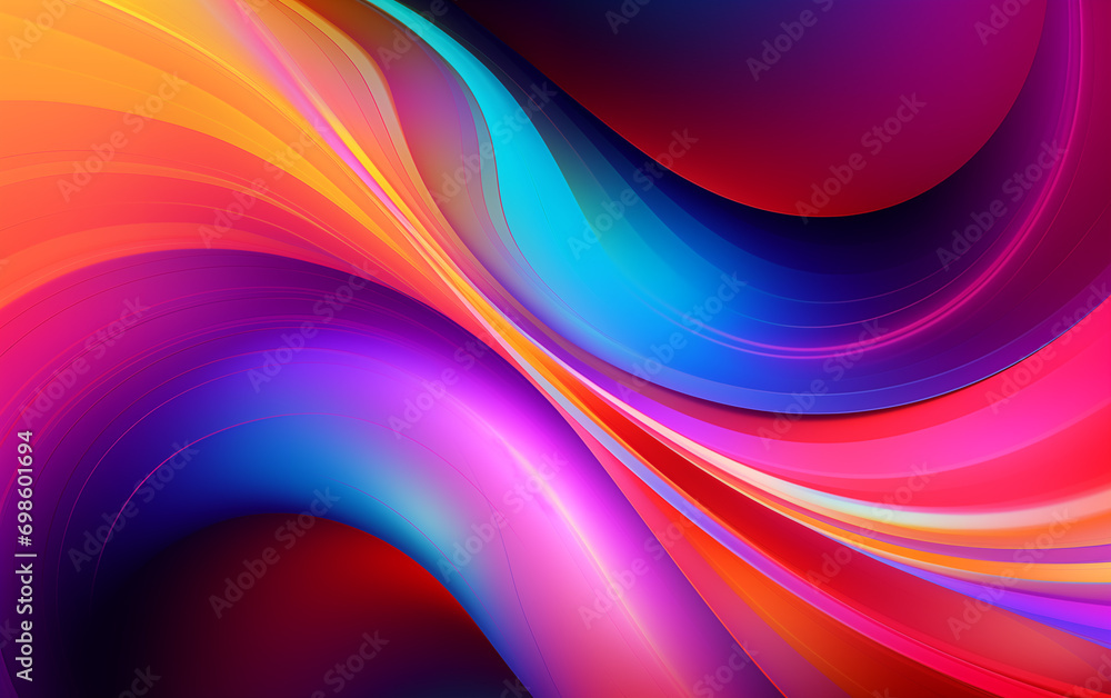 Poster colorful curve abstract background,created with generative ai tecnology.