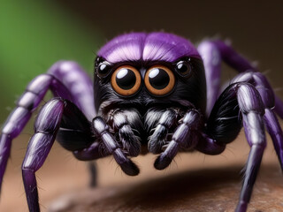 Naklejka premium Petites araignées violettes numériques mignonnes