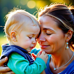 Imagine a child in the embrace of a caregiver. They cry and their faces reflect trust and confidence