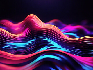 Obraz na płótnie Canvas abstract waves in neon lighting style